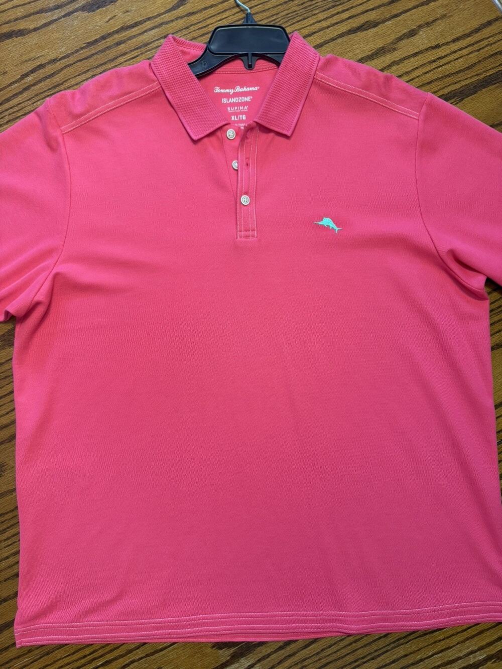 Tommy Bahama Emfielder IslandZone Polo Supima Cotton Fuchsia Preppy Resort XL